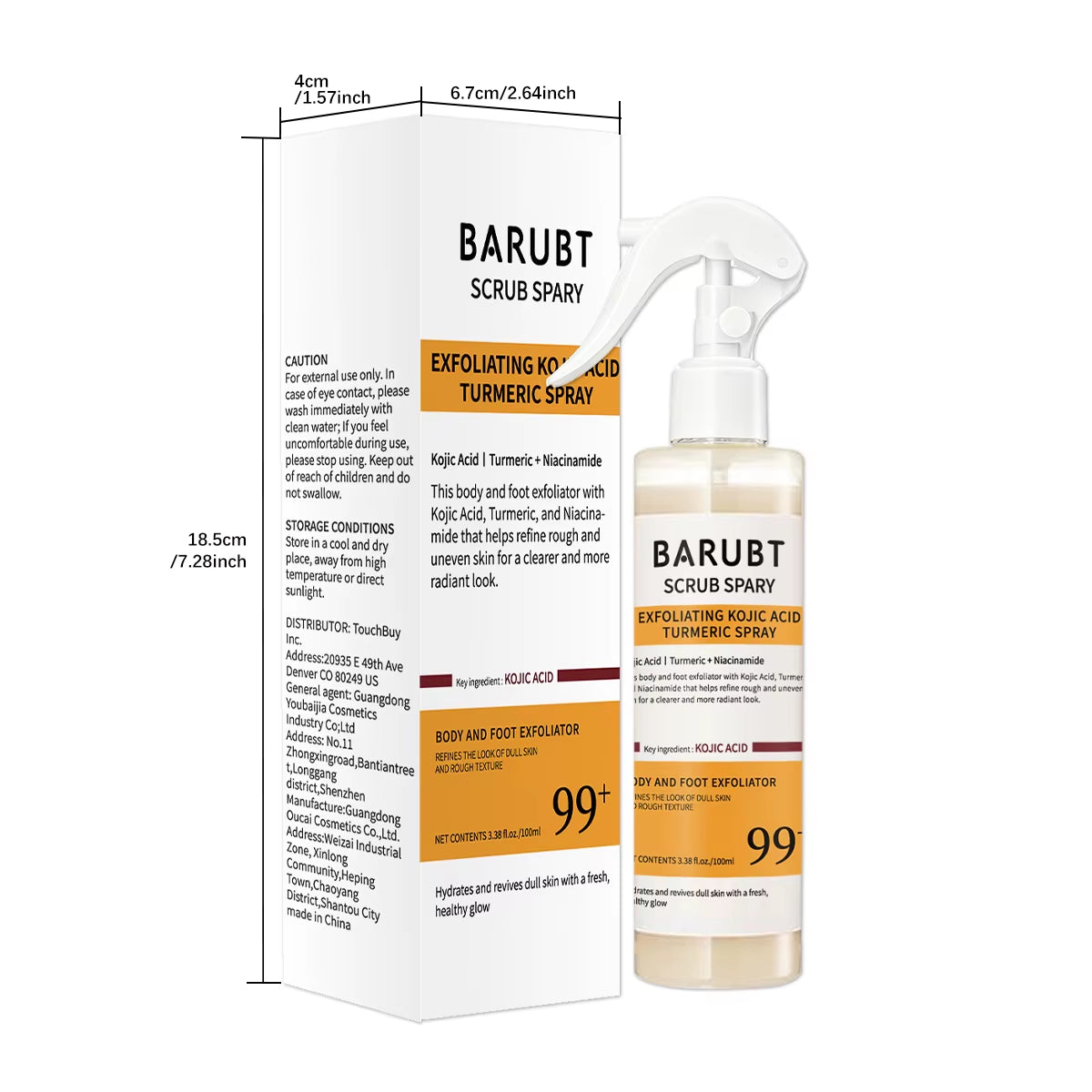 Turmeric Kojic Acid Exfoliating Essence Spray Helps Improve Rough and Uneven Skin, Leaving It Looking Clearer and More Radiant.