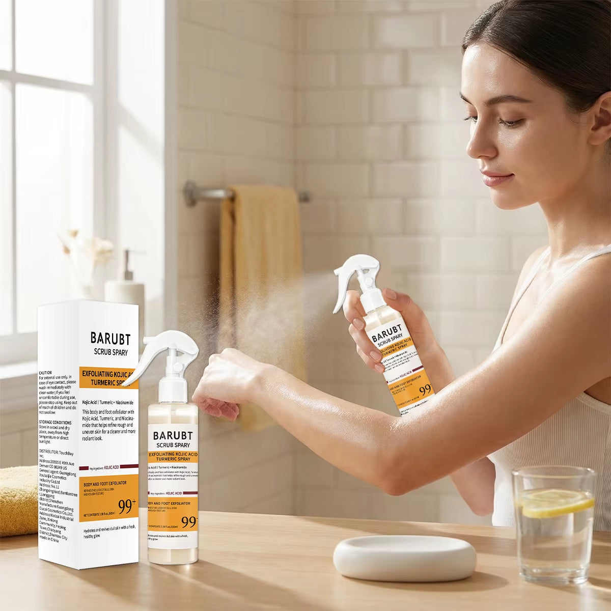 Turmeric Kojic Acid Exfoliating Essence Spray Helps Improve Rough and Uneven Skin, Leaving It Looking Clearer and More Radiant.